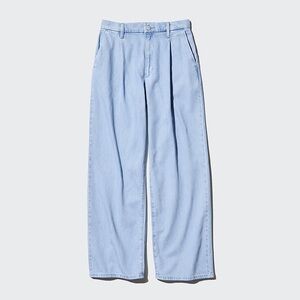 Uniqlo Drapey Denim Pleated Pants